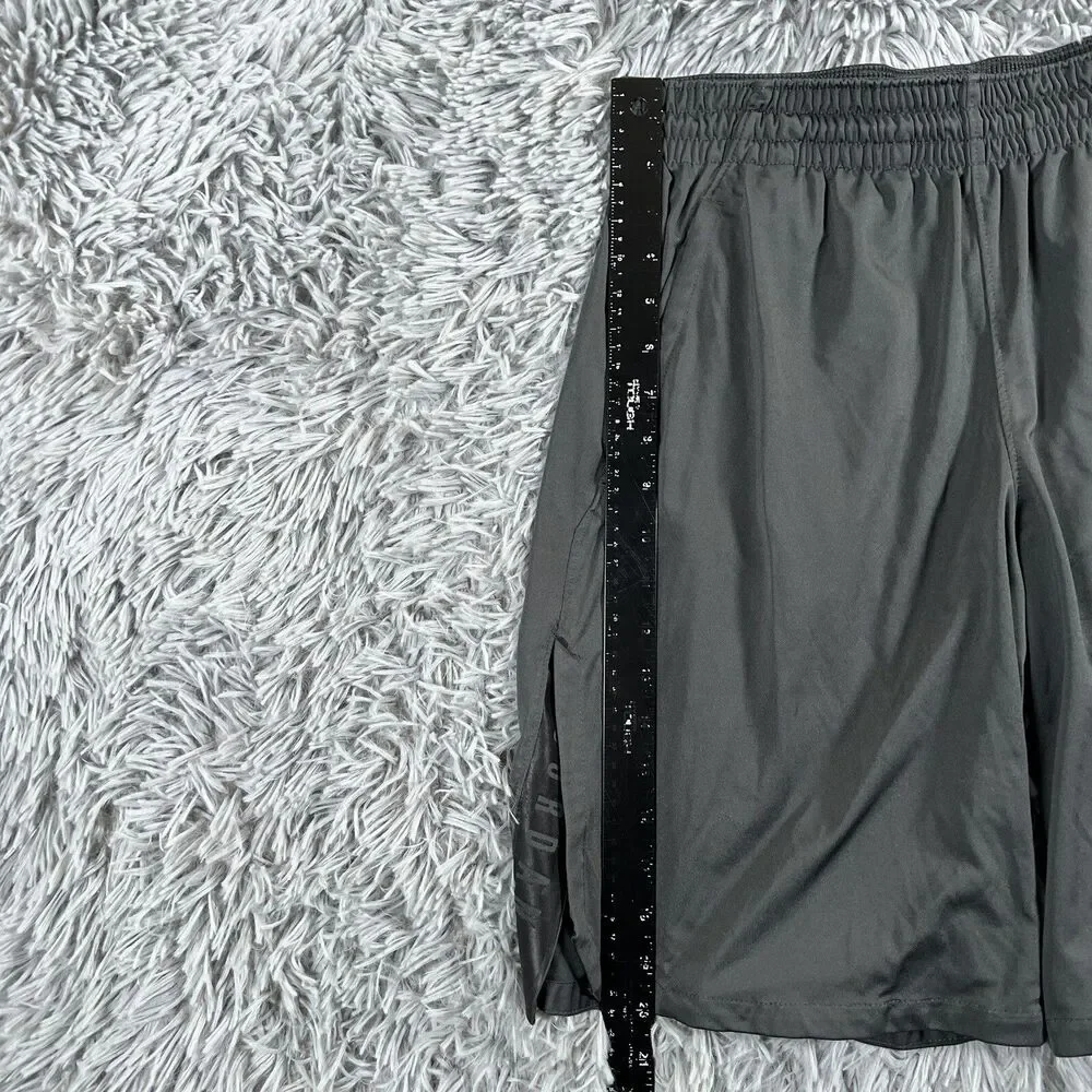 Jordan Shorts Mens Large Gray Black Alpha Knit Basketball Athletic Gym Stretch